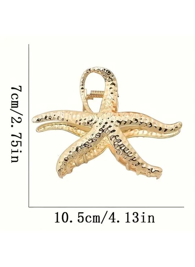 Silver Large Metal Hair Clip Bohemian Starfish Fashion Women Accessory Daily Wear - Image 4